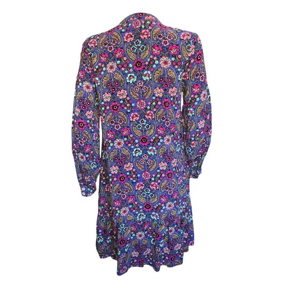 Matilda Jane Dress Womens M Multicolor Floral Long Sleeve Shift Pockets Rayon - Picture 2 of 14
